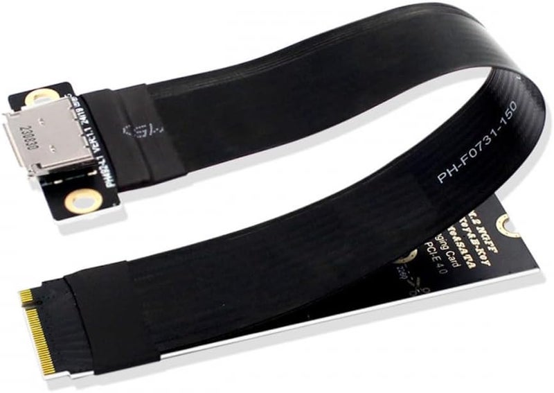 CY 2280 NGFF PCI-E4.0 M.2 M-Key to Oculink SFF-8612 SFF-8611 Host Cable 15cm for NVME U.2 SSD Egpu - Image 1